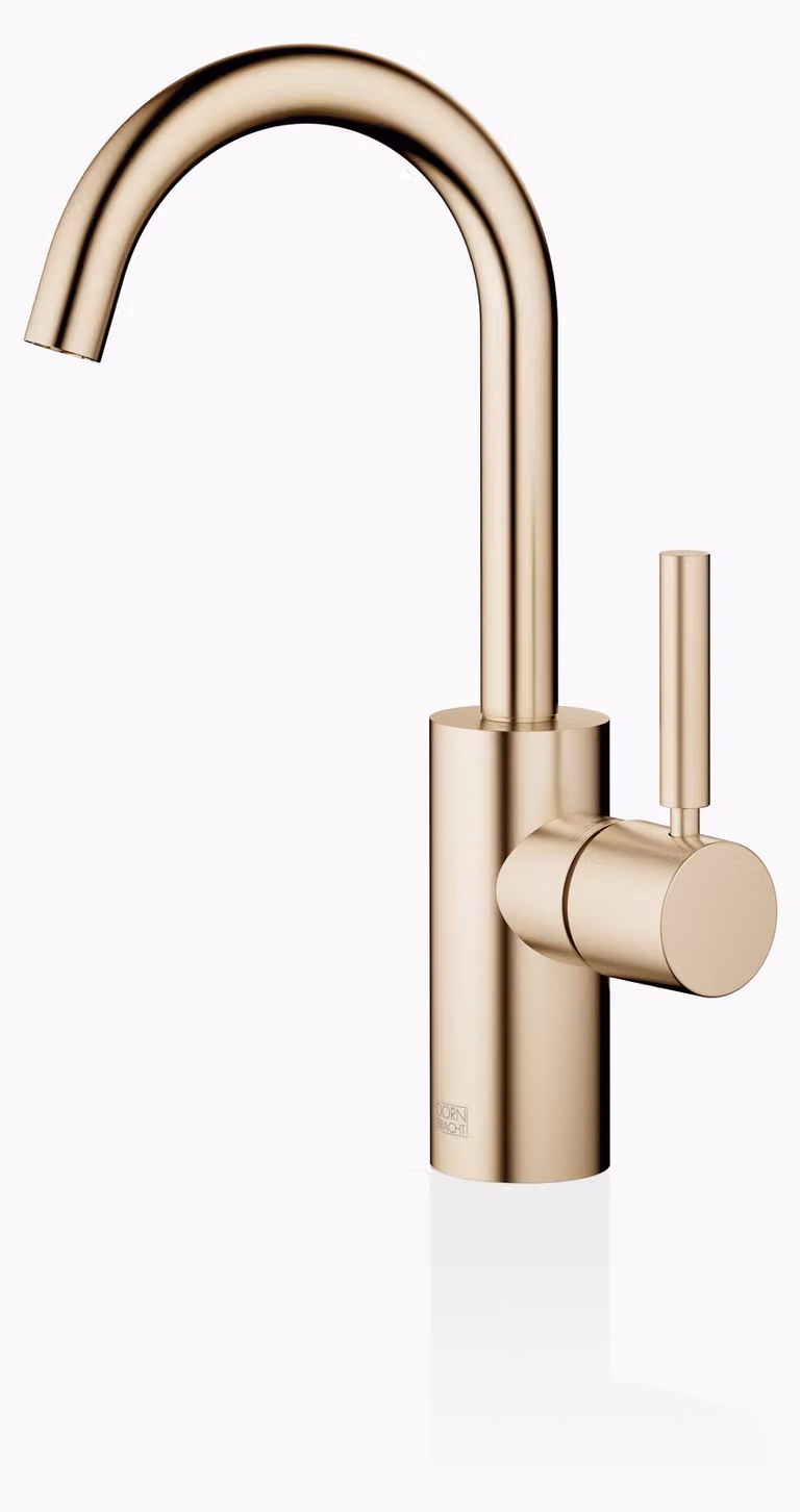 Dornbracht META Mitigeur monocommandé pour lavabos sans vidage, saillie 123mm, bec orientable 360, 33525661-27, 33525661-27