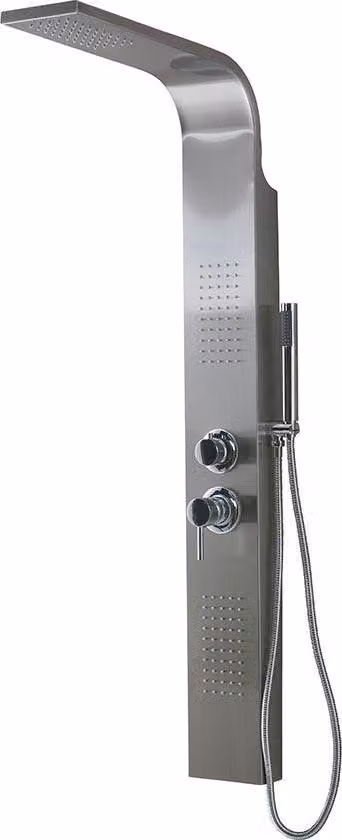 Pannello doccia acciaio inox con getti idromassaggio cromati