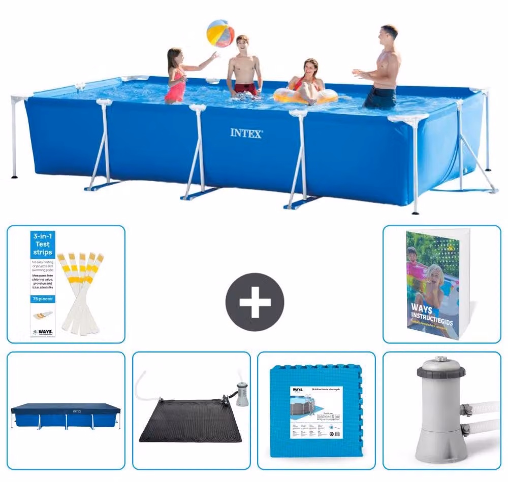 Piscina fuori terra rettangolare - 450x220x84 cm - composta da 5 elementi, modello S99