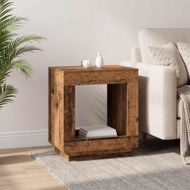 vidaXL Tavolo laterale moderno in legno marrone L: 60 cm, P: 40 cm, H: 65 cm