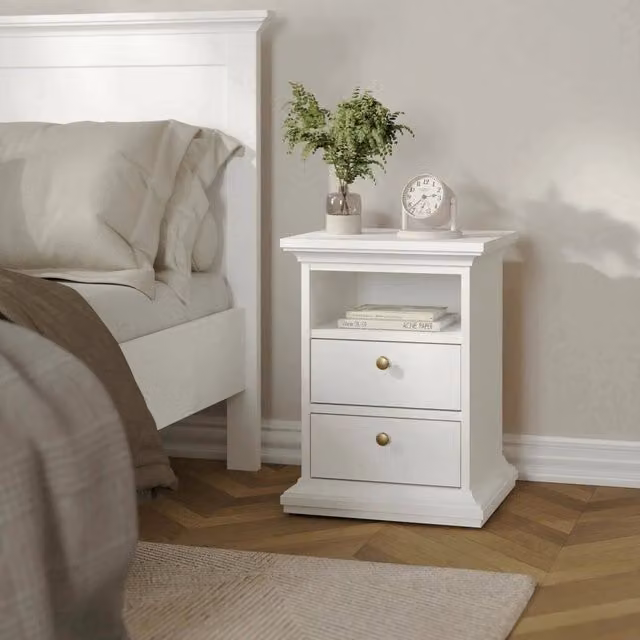 Comodino Alichin DMORA Bianco L: 44 cm, P: 40 cm, H: 59 cm