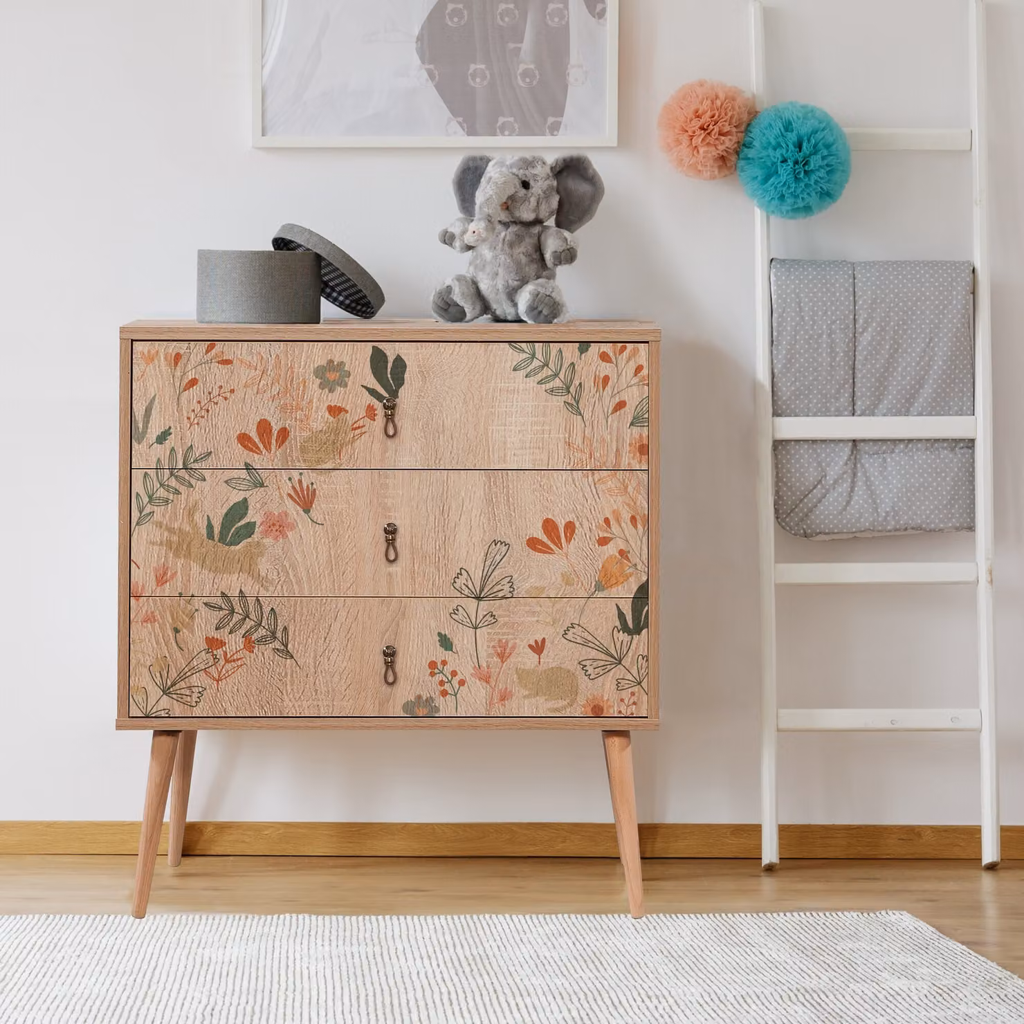 Skye Decor, City Trio Cat, cassettiere, multicolore, 80 x 89 x 40 cm