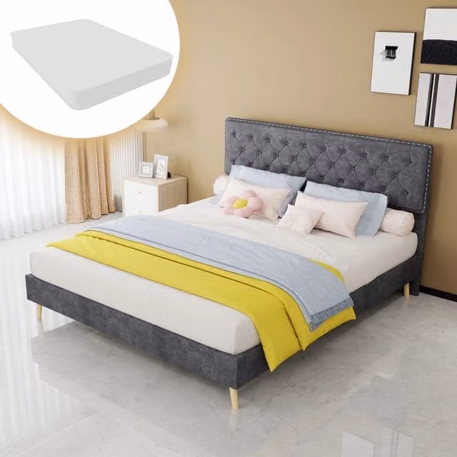 letto moderno in tessuto e metallo grigio 160 x 200 cm