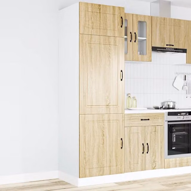 Armadio da Cucina-Credenza da Cucina Kalmar Rovere Sonoma in Legno Multistrato