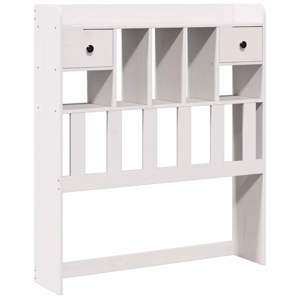 Testiera con Ripiani Design Mania in Legno Massello di Pino Bianco Lacquered L 90 cm x H 110 cm x P 23 cm – 2