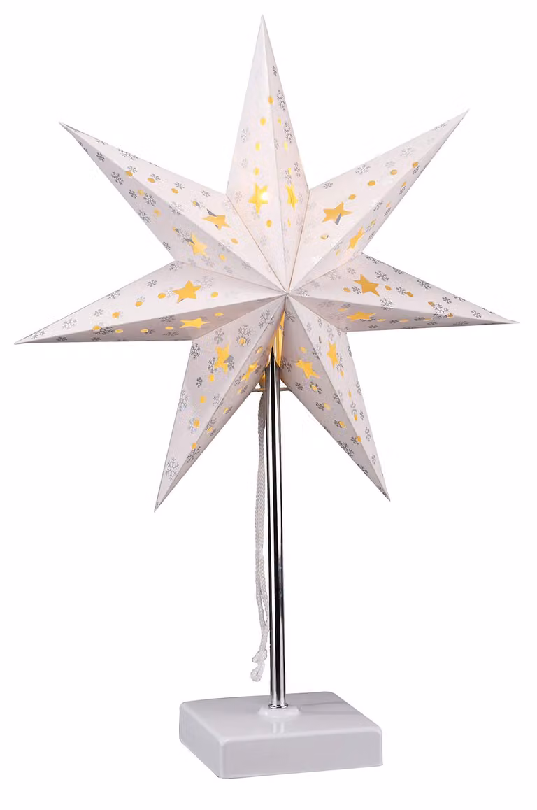 Lampada da tavolo a LED con base, altezza 35 cm, 8 LED bianco caldo, timer, alimentazione a batteria