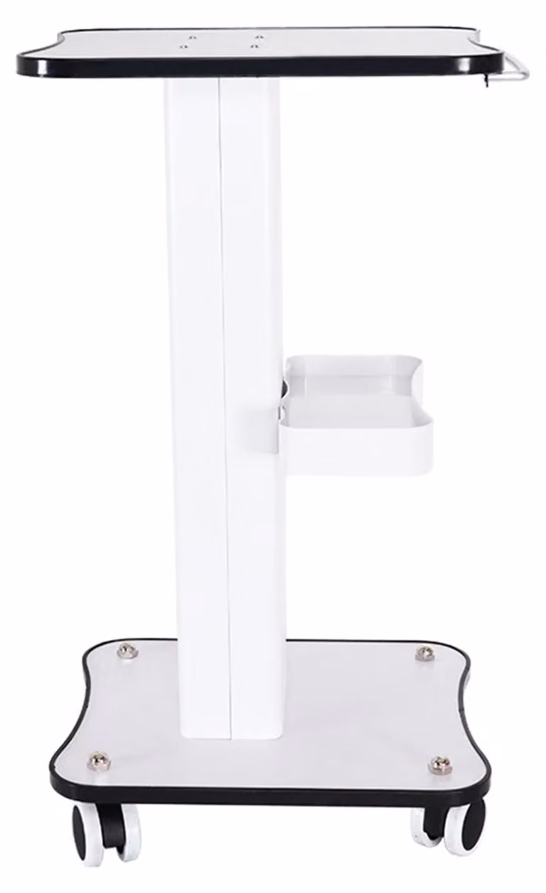 Carrello portabiancheria, design multistrato, organizer mobile, BIANCO