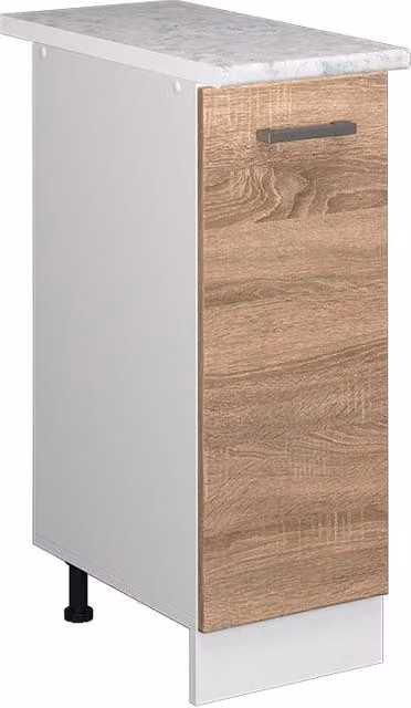 Armadio dispensa da cucina Vicco R-Line Sonoma Bianco con piano effetto marmo, L: 30 cm, H: 181.6 cm, P: 60 cm – 1