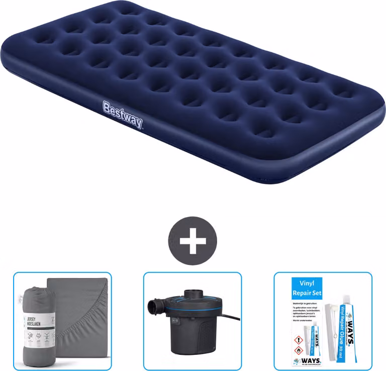 Materasso gonfiabile Bestway - 1 persona - 99 x 188 x 22 cm - Blu - Accessori inclusi