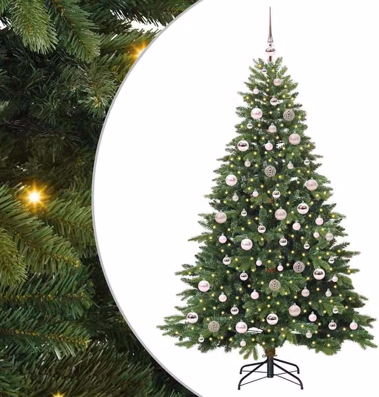 Albero di Natale artificiale con 300 LED Verde 180 cm PE e PVC