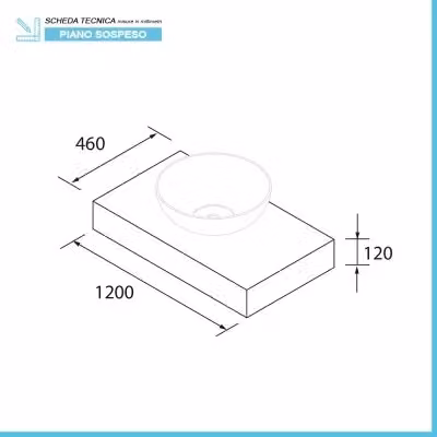 Mensolone da bagno sospeso Sumo in rovere africa marrone L: 120 cm – 2