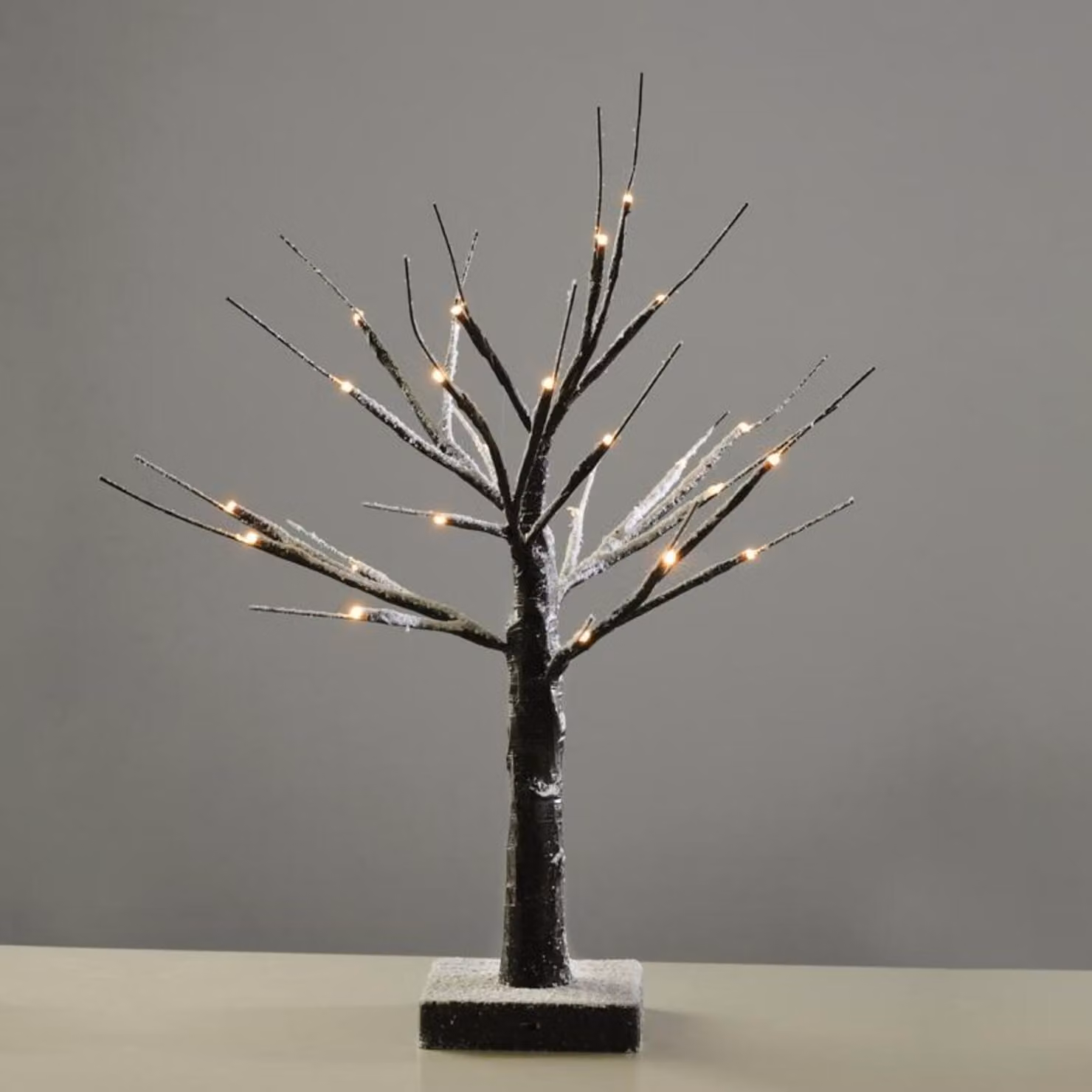 Albero di neve ACA Lighting, nero, 24 LED, a batteria 3xAA bianco caldo IP20 45cm XTREBWW452A