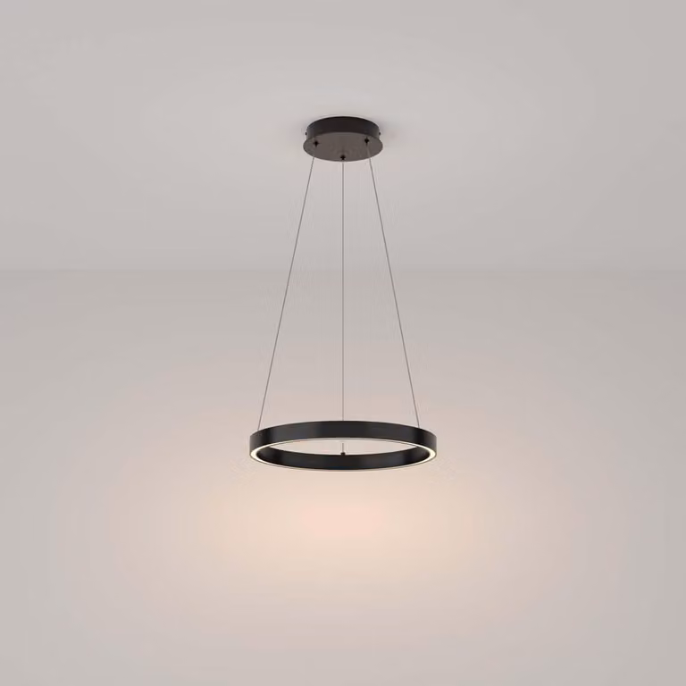 Lampada a sospensione a LED, alluminio nero, H 120 cm