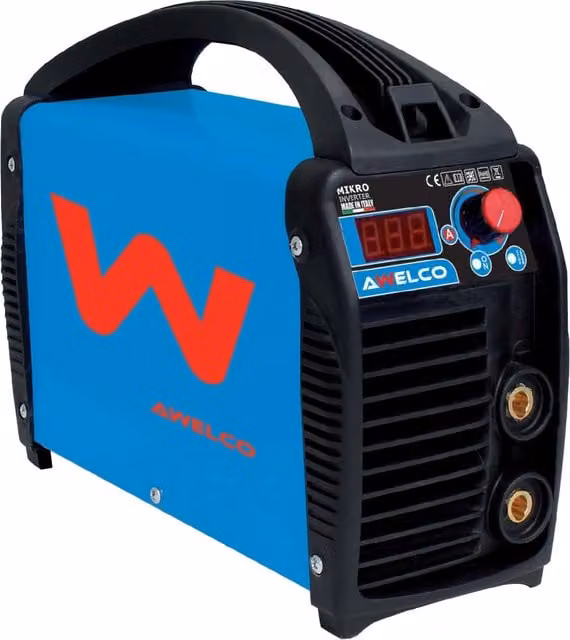 Saldatrice Inverter MMA AWELCO MIKRO 164 - 30 / 140A - 220V Blu con Valigia e Accessori