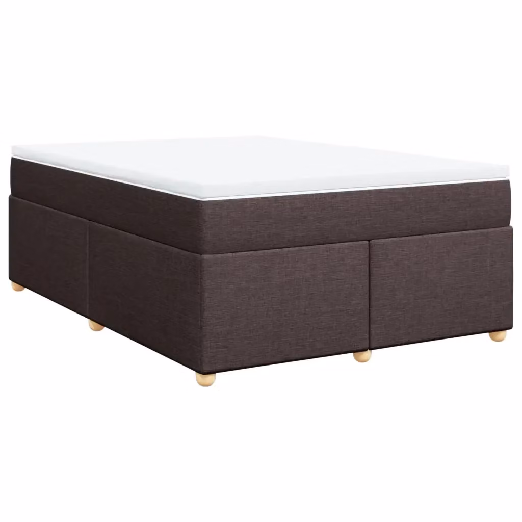 Letto Ibrido con Giroletto a Molle e Materasso vidaXL in Tessuto Marrone e Bianco L/P: 140 x 200 cm – 2