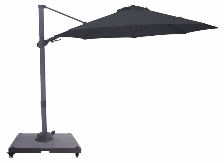 AXI Solis Ombrellone Decentrato rotondo 300x300 cm, antracite/grigio | Da giardino/terrazza con struttura verniciata a polvere | Include base con