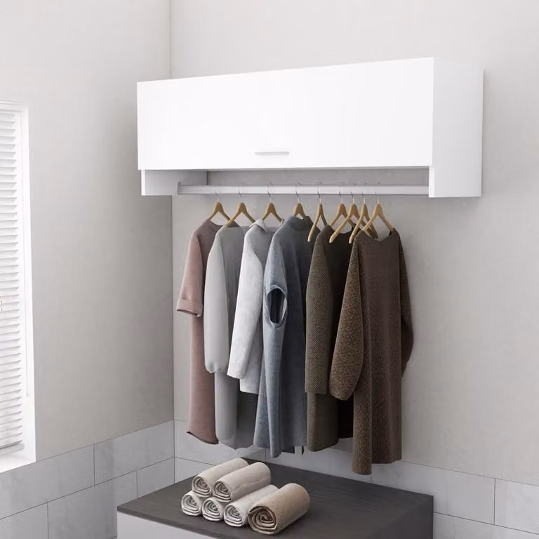 The Living Store Armadio Bianco 100x32,5x35 cm Materiale a base di legno