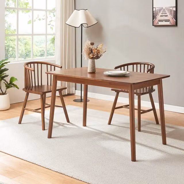 Tavolo da pranzo e cucina Klijori en.casa in legno di Hevea con effetto noce, L: 120 cm, P: 70 cm, H: 73,5 cm