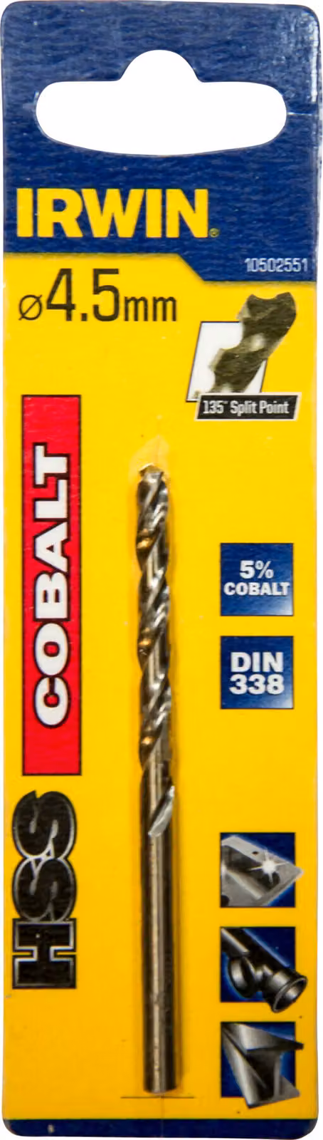 Irwin Metallbohrer HSS-Co 4,5x80x47mm
