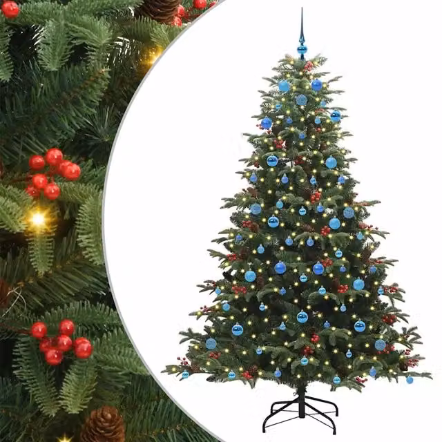 Albero di Natale Artificiale-Albero Natalizio con 300 LED Verde 210 cm 733491