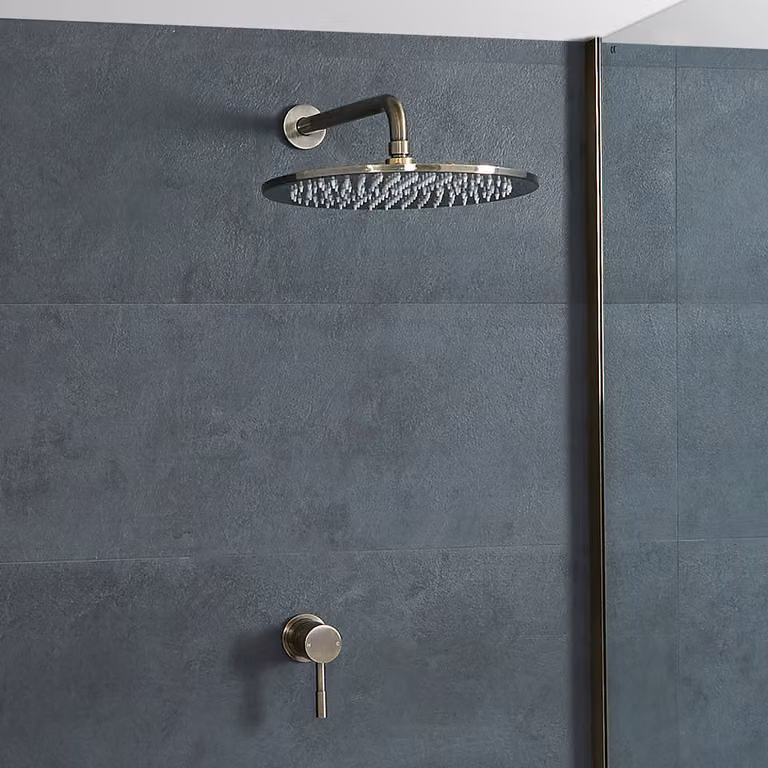 Miscelatore Manuale e Soffione Ø300mm - Ottone Spazzolato - Clarus