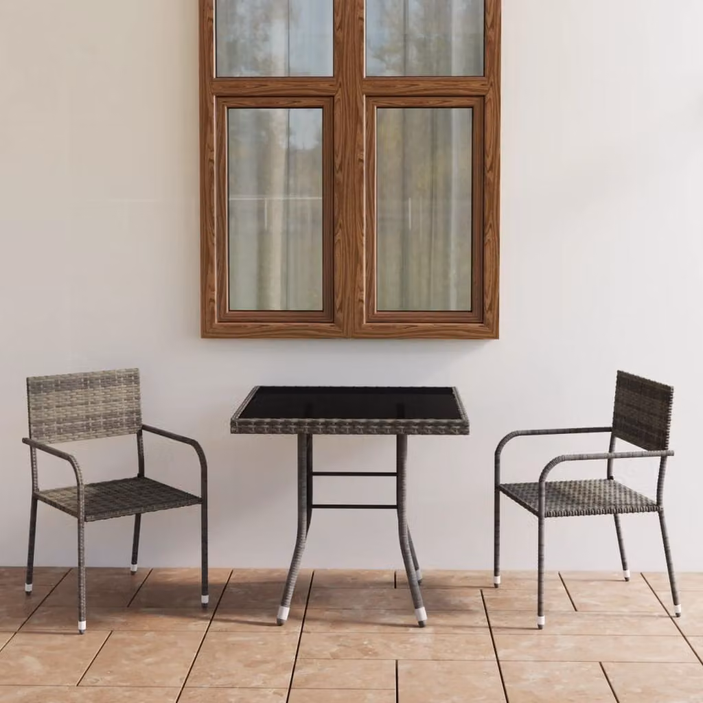 Maison Exclusive - Set da pranzo da giardino a 3 pezzi in rattan sintetico antracite e grigio