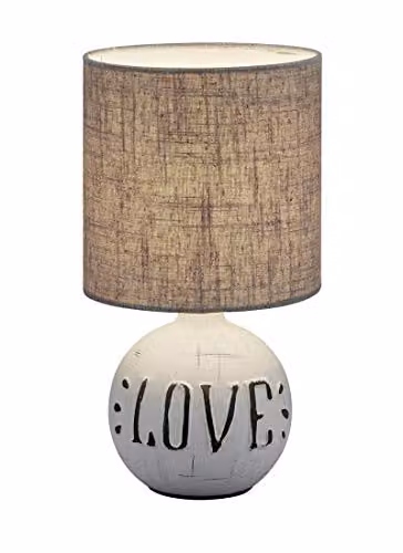 Lampada da tavolo Esna LOVE E14 - 40W - Grigio Cappuccino Diametro 16cm