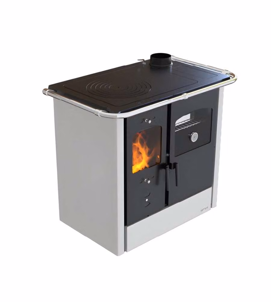 Cucina a legna Lincar Nada Bianca con forno, potenza 9,33 kW, L/P/H: 98 x 62 x 85 cm – 2