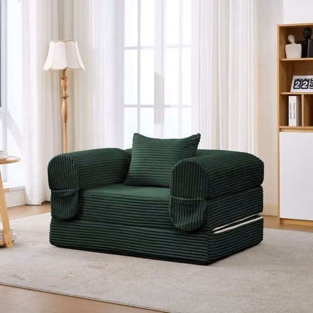 Set divano angolare modulare ¨C Minimal ¨C velluto grigio 3 posti imbottito senza struttura