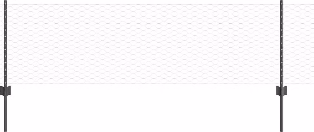 Recinzione esagonale con pali, 10 x 0,6 m, acciaio rivestito in PVC