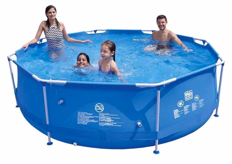 Happy People set piscina con struttura in acciaio rotonda 300 x 76 cm con filtro e pompa 77508