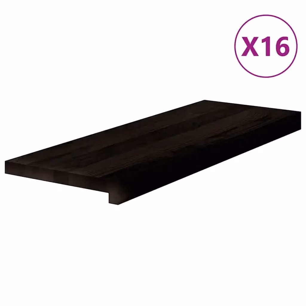 Set di 16 gradini in legno massello di rovere marrone scuro vidaXL L 70 cm, P 25 cm, H 2 cm – 2