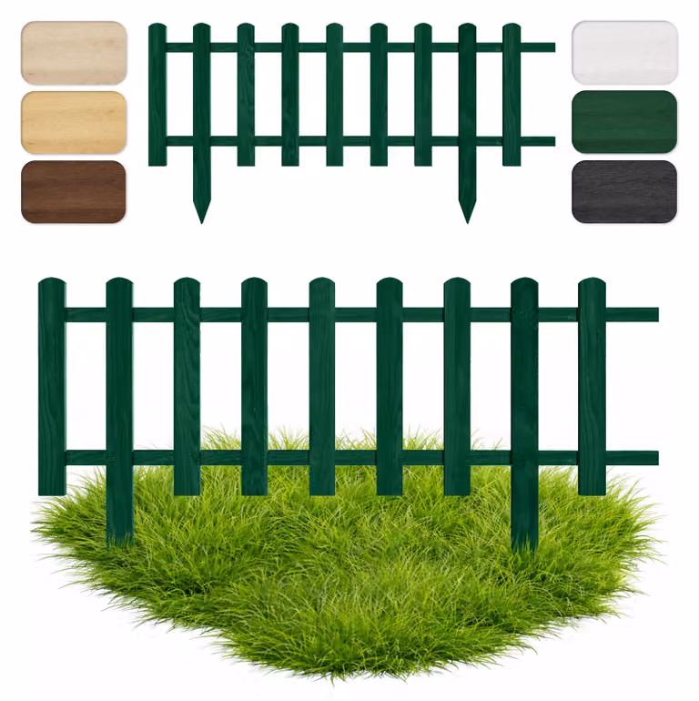 Floranica Staccionata per Giardino 20 cm x 100 cm Verde Recinzione decorativa Steccato in Legno di Pino impregnato