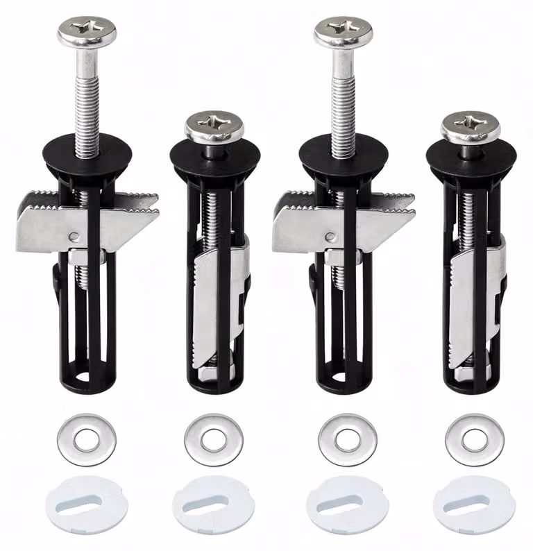Kit di fissaggio per WC-bril - 4 pezzi. Fissaggi universali da montare nella parte superiore - Viti di ricambio - Dadi e rondelle