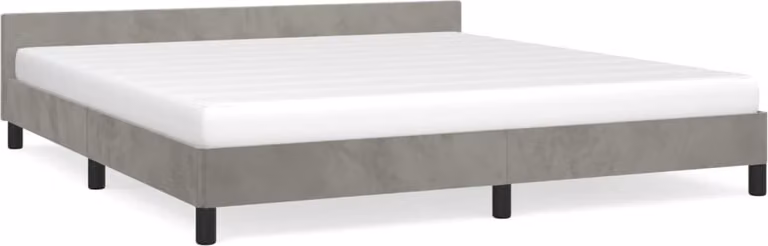 Giroletto senza Materasso Grigio Chiaro 180x200 cm Velluto