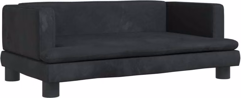 Lettino per Cani Nero 80x45x30 cm in Velluto