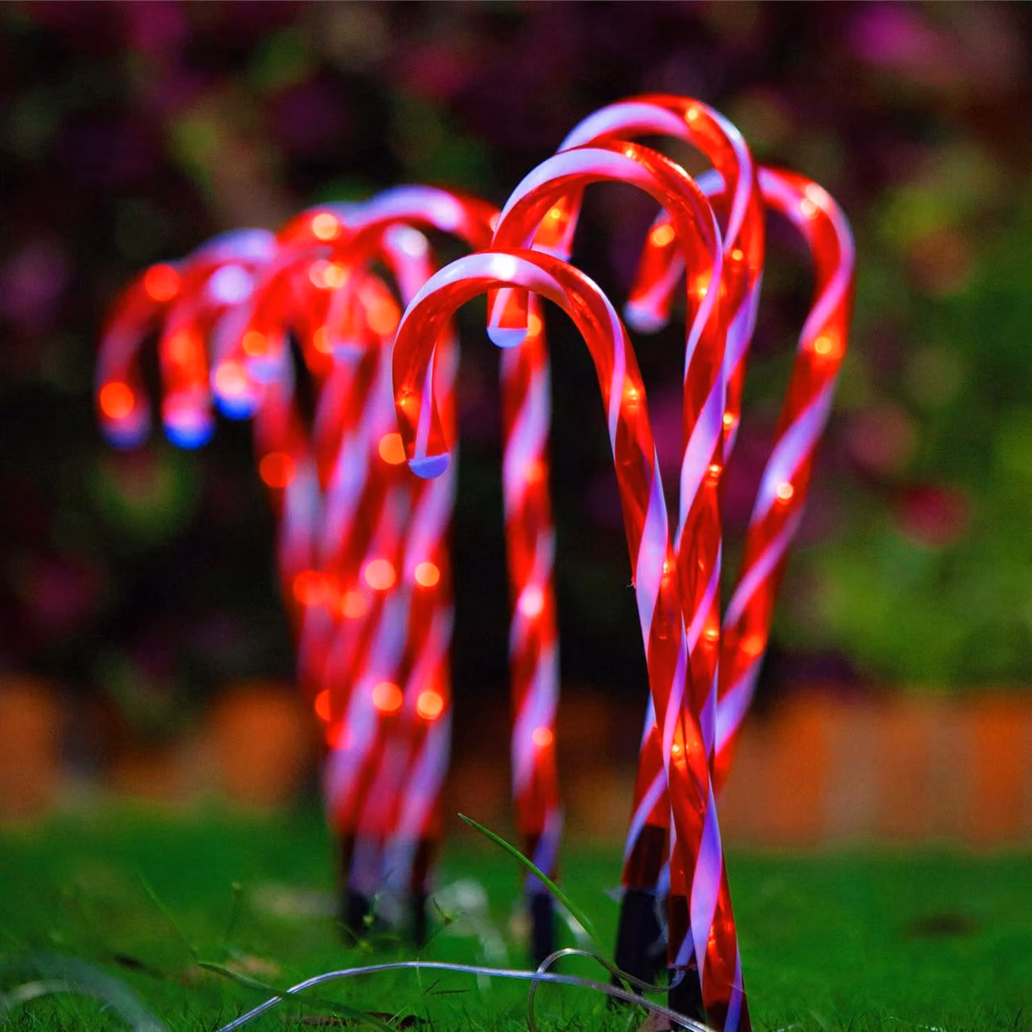 Confezione da 10 bastoncini luminosi a LED, 60 LED, colore rosso, 8 modalità, impermeabili