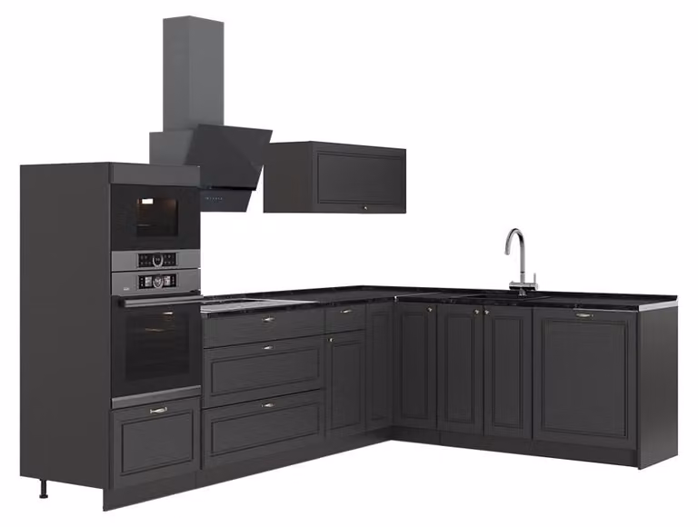 Cucina angolare completa Vicco Fame-Line Oro-antracite rustico/Antracite 287 x 207 cm, PL Antracite, Model 63453
