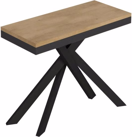 Consolle allungabile 90x40/196 cm Saki Small Evolution quercia natura telaio antracite