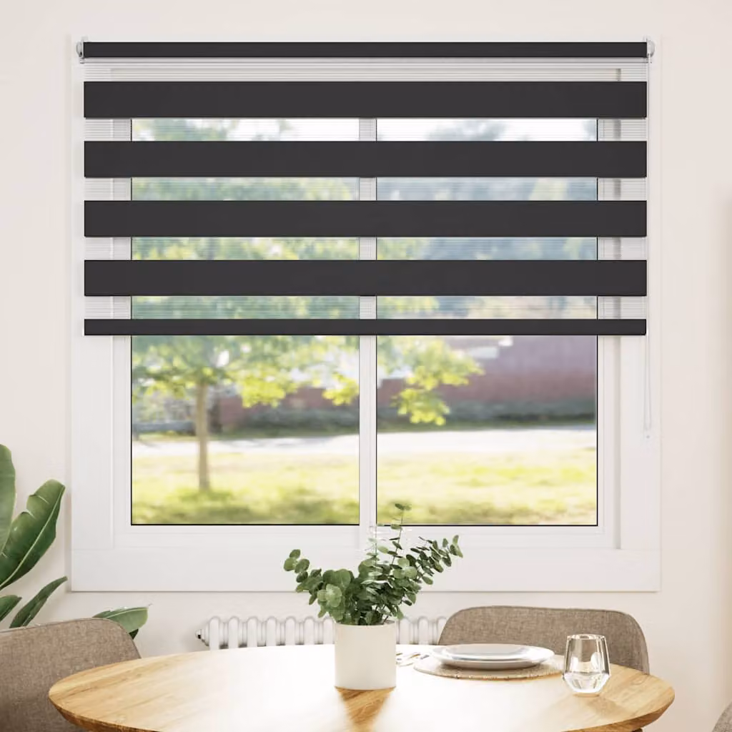 Tenda a rullo zebra vidaXL modello day/night in poliestere nero L: 120 cm x H: 175 cm
