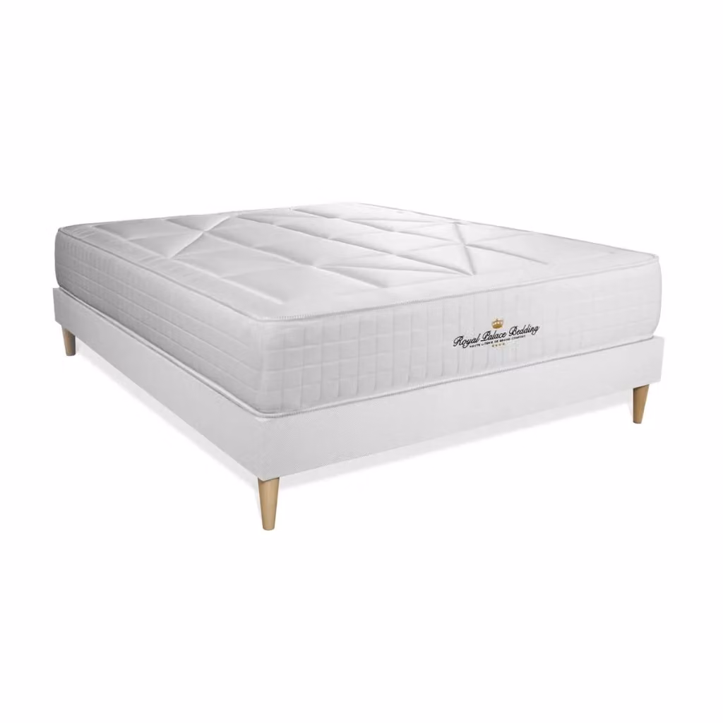 Kit rete e materasso matrimoniale Windsor Royal Palace Bedding bianco con memory foam e molle insacchettate, L/P/H: 200 x 200 x 26 cm – 2