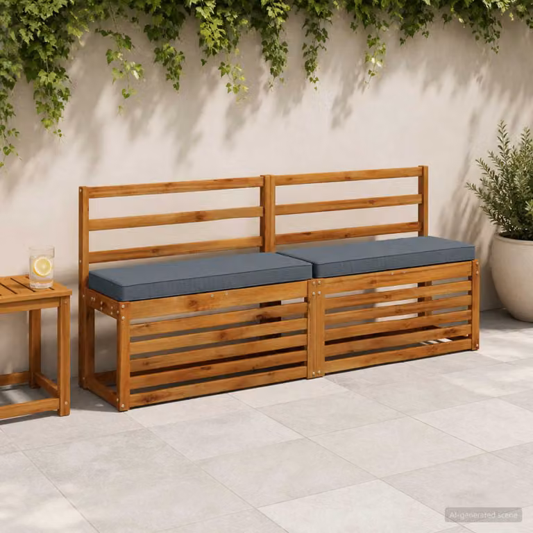 Cuscino per panchina vidaXL VUGHT in poliestere blu con rivestimento rimovibile e resistente ai raggi UV