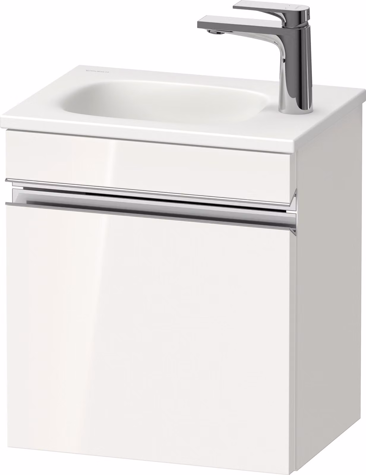Duravit Sivida bâti-support pour lavabo, charnières à gauche, poignée profilée chromée, 400x295x440mm, pour Sivida, SV4649L10220000, SV4649L10220000