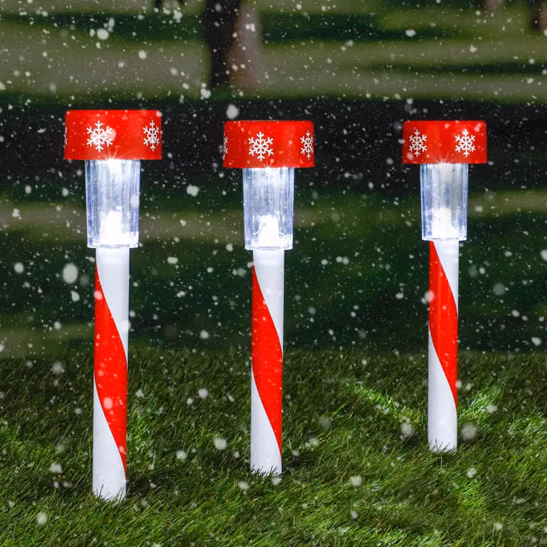 LED Solar Christmas Plug - Set di 3 - Rosso/Bianco