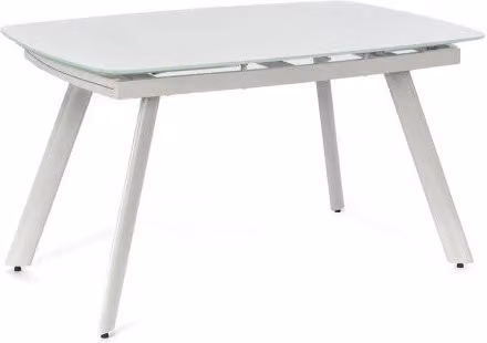 Tavolo da pranzo allungabile Phil Stones moderno in vetro bianco e grigio L: 140/175/210 cm, P: 90 cm, H: 76 cm