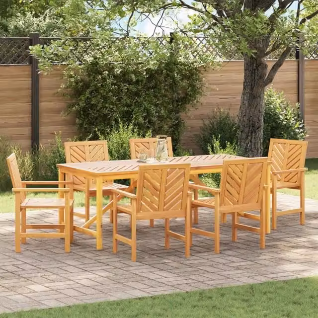 Set da Pranzo per Giardino 7 pz Marrone 3154116