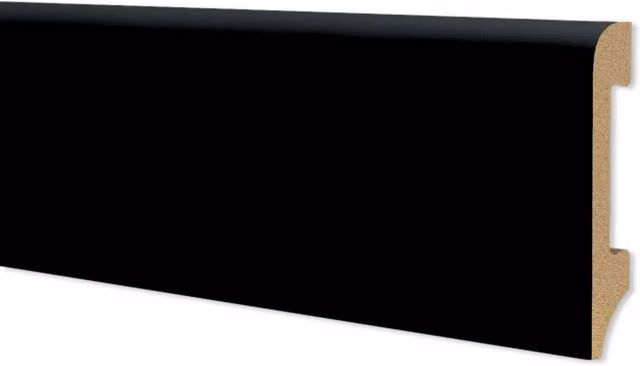 Battiscopa EqualWood HI-TEC in polimeri nero H 7,5 mm x L 75 mm