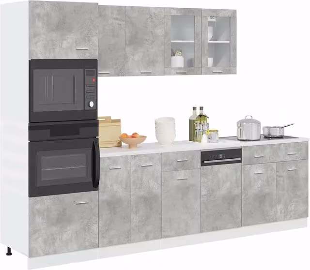 Set Mobili da Cucina 7 pz Lyon Grigio Cemento 3324856
