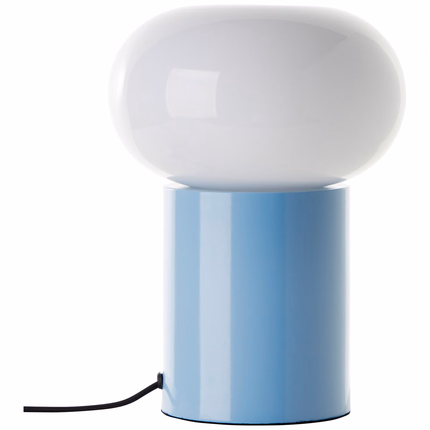 BRILLIANT lampada da tavolo blu con vetro bianco DAENY | Altezza 27 cm | E27 | Metallo/vetro