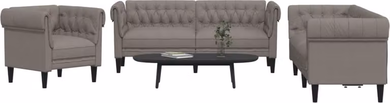 Maison Exclusive - Set di divani a 3 posti in tessuto color taupe